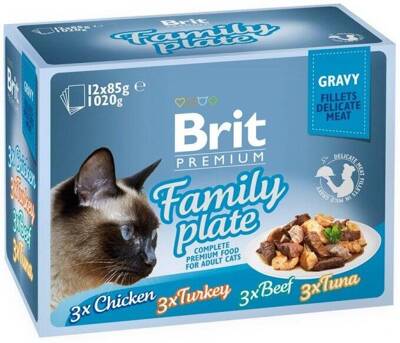 Brit Cat tasakos szaftos filé vacsora tányér 1020g (12x85g)
