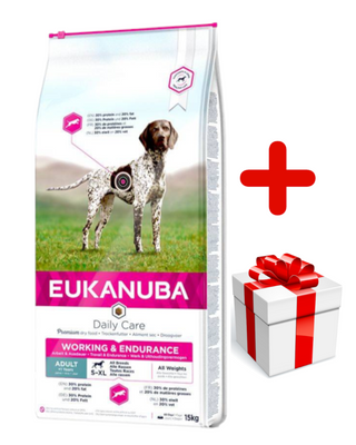 Eukanuba Dog Dry Premium Working & Endurance Csirke szárazeledel 15kg zacskó + MEGLEPETÉS A KUTYÁDNAK