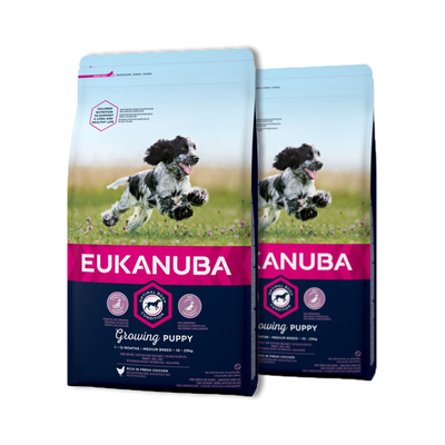 Eukanuba Puppy&Junior közepes fajtájú 2x15kg