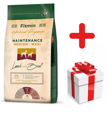 FITMIN Medium Maxi Maintenance Lamb&Beef 12kg + MEGLEPETÉS A KUTYÁDNAK