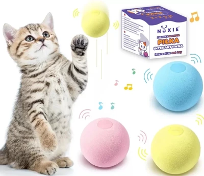 Interaktív macskagolyó játék hanggal és macskamentával 5cm