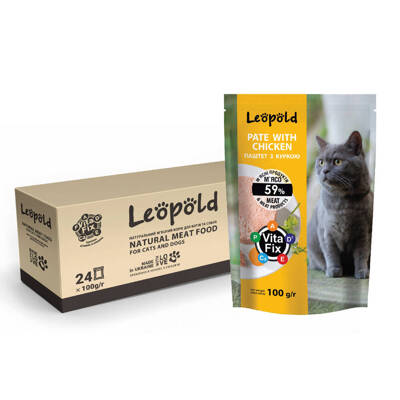Leopold húspástétom csirkehússal macskáknak 24x100g