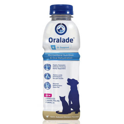 Livisto ORALADE GI SUPPORT 6 x 500 ML elektrolitok prebiotikummal kutyák és macskák számára