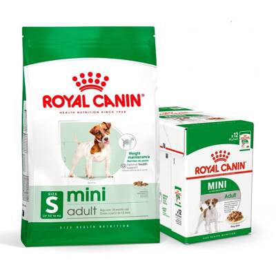 ROYAL CANIN Mini Adult 8kg + 12 Tasak Nedves Eledel Ingyenes