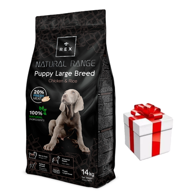 Rex Natural Range Puppy Large Breed Chicken & Rice 14kg + Meglepetés A Kutyádnak Ingynes